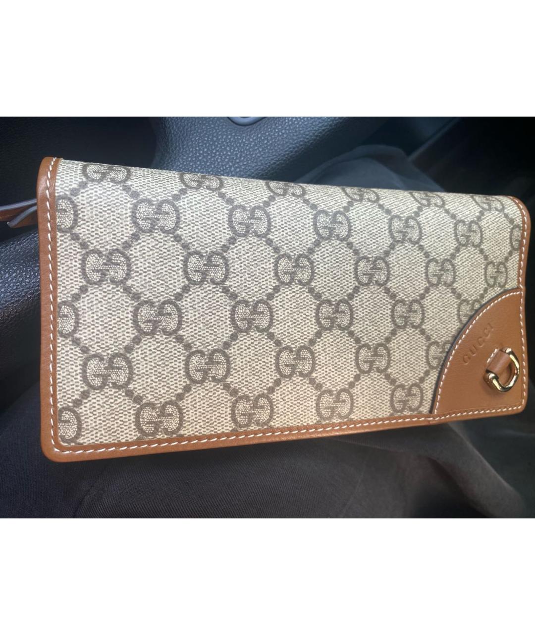 GUCCI Коричневый кожаный кошелек, фото 2