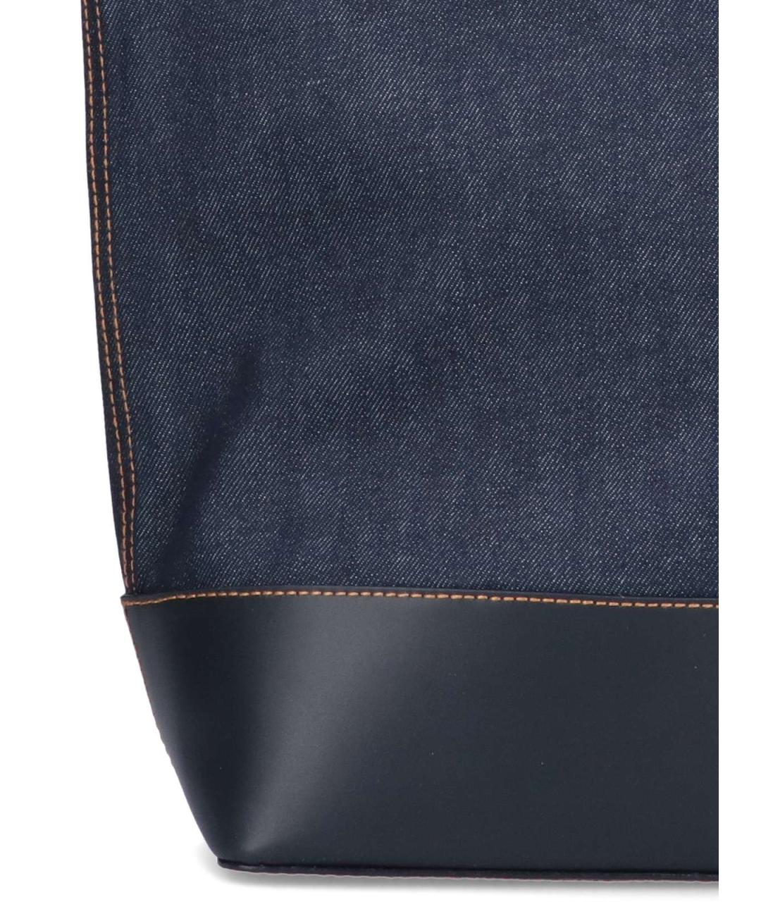 A.P.C. Синяя хлопковая сумка тоут, фото 5