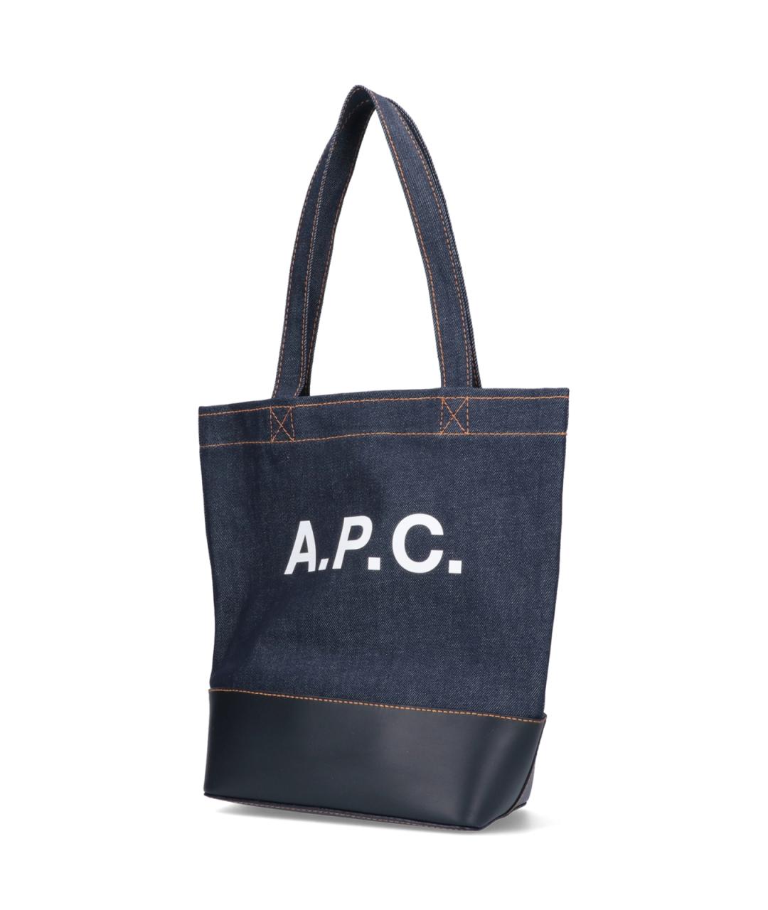 A.P.C. Синяя хлопковая сумка тоут, фото 2
