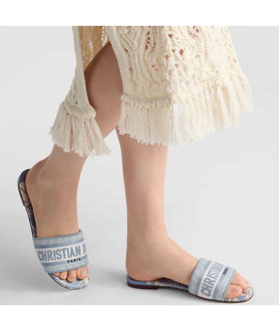 CHRISTIAN DIOR Голубые шлепанцы, фото 2