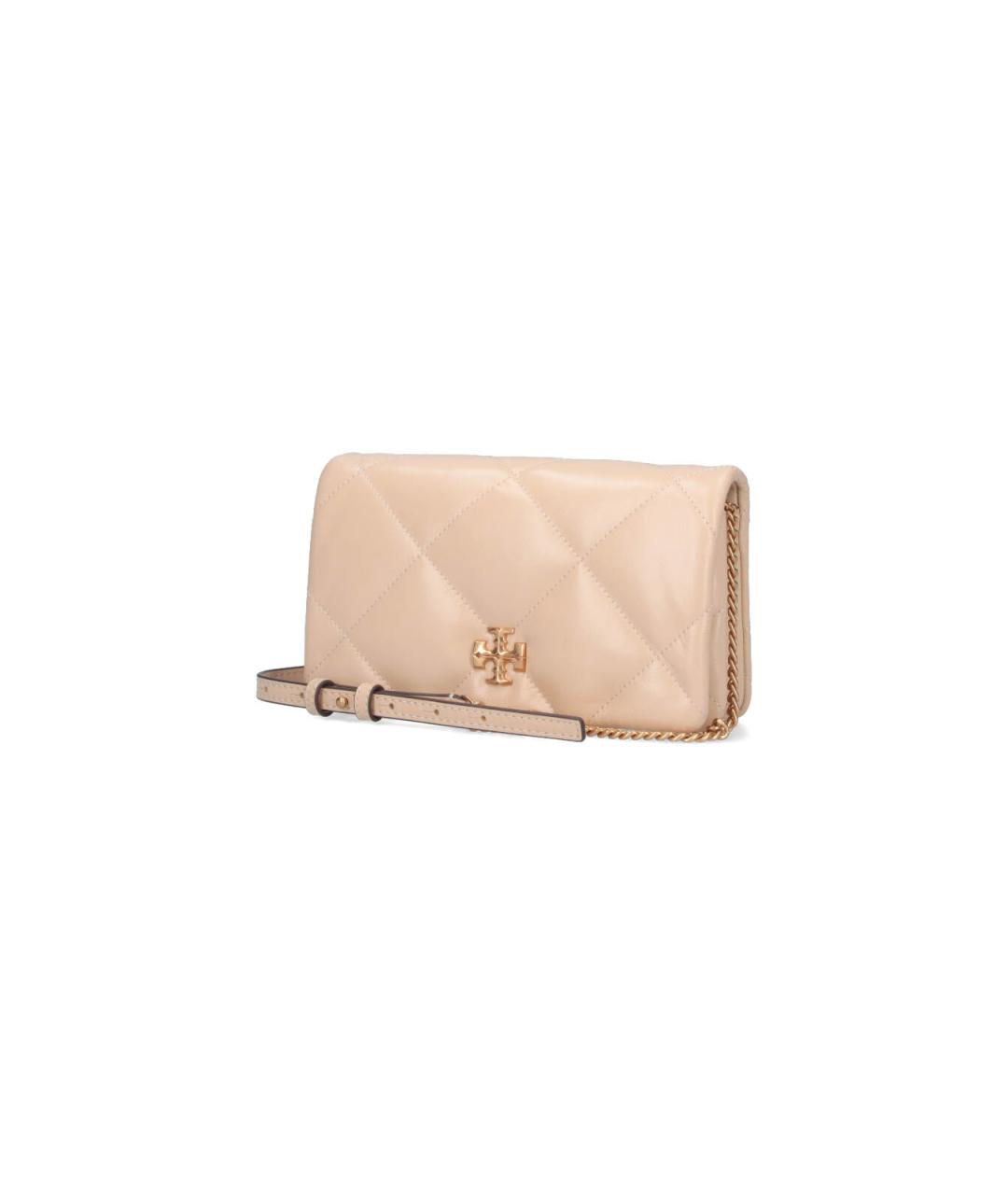 TORY BURCH Бежевый кожаный кошелек, фото 2