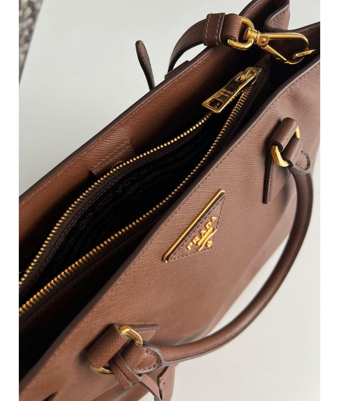 PRADA Коричневая кожаная сумка тоут, фото 3