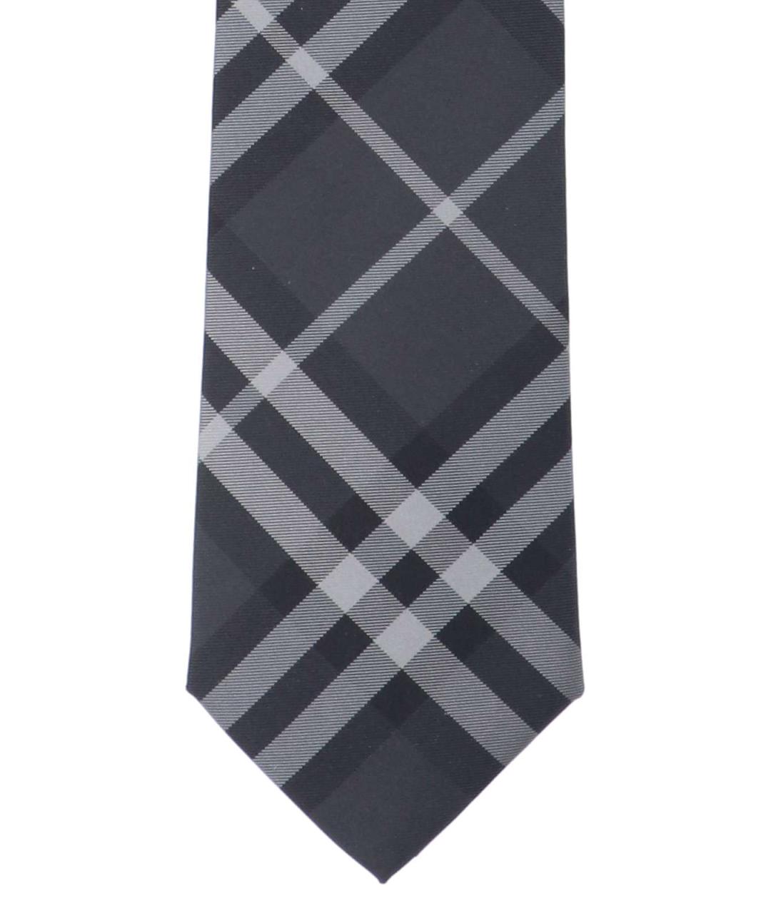BURBERRY Серый шелковый галстук, фото 3