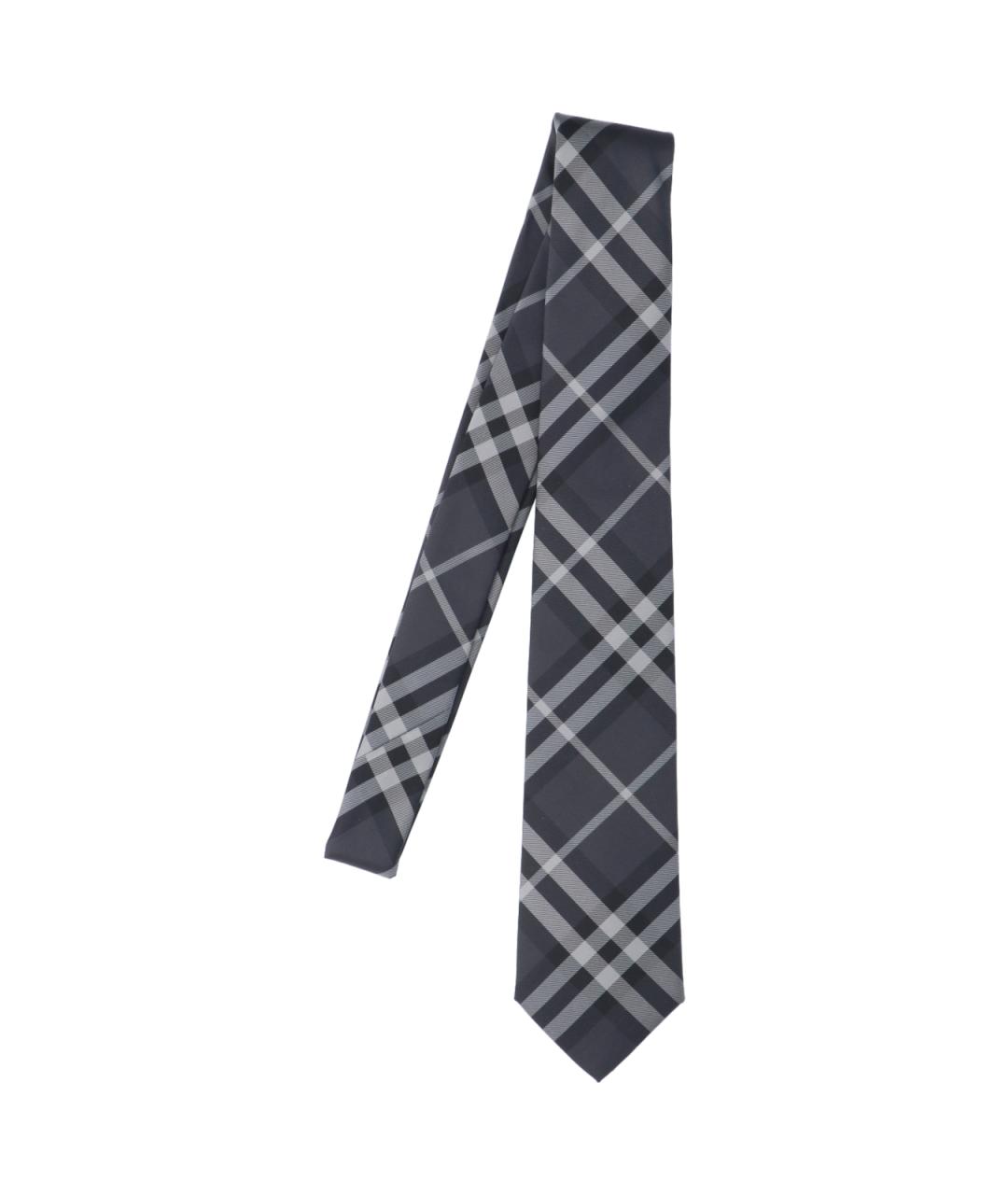 BURBERRY Серый шелковый галстук, фото 1