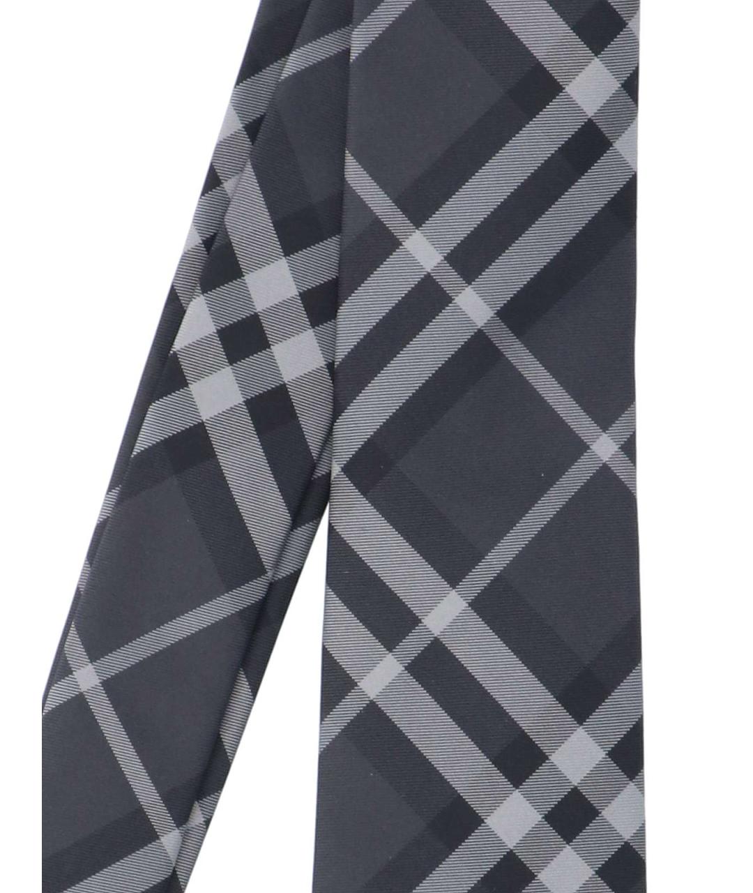 BURBERRY Серый шелковый галстук, фото 2