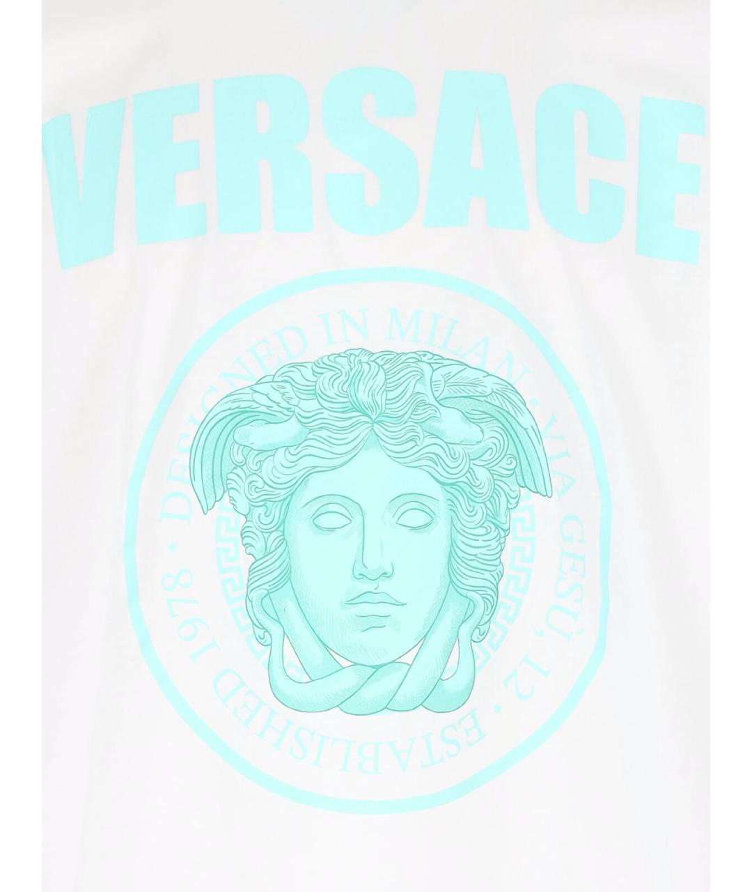 VERSACE Белая хлопковая футболка, фото 3