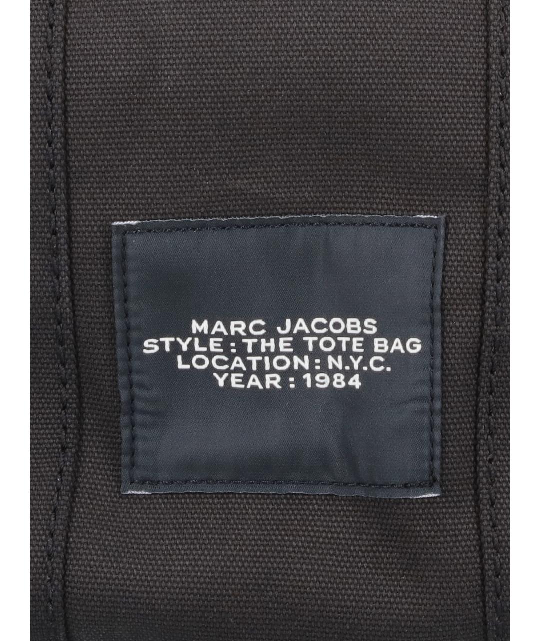MARC JACOBS Черная хлопковая сумка тоут, фото 4