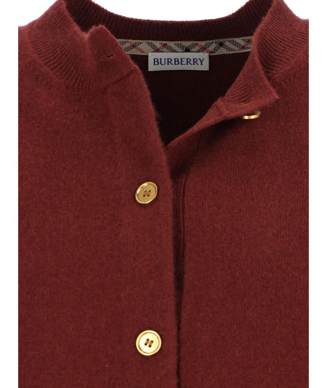 BURBERRY Красный кашемировый кардиган, фото 4