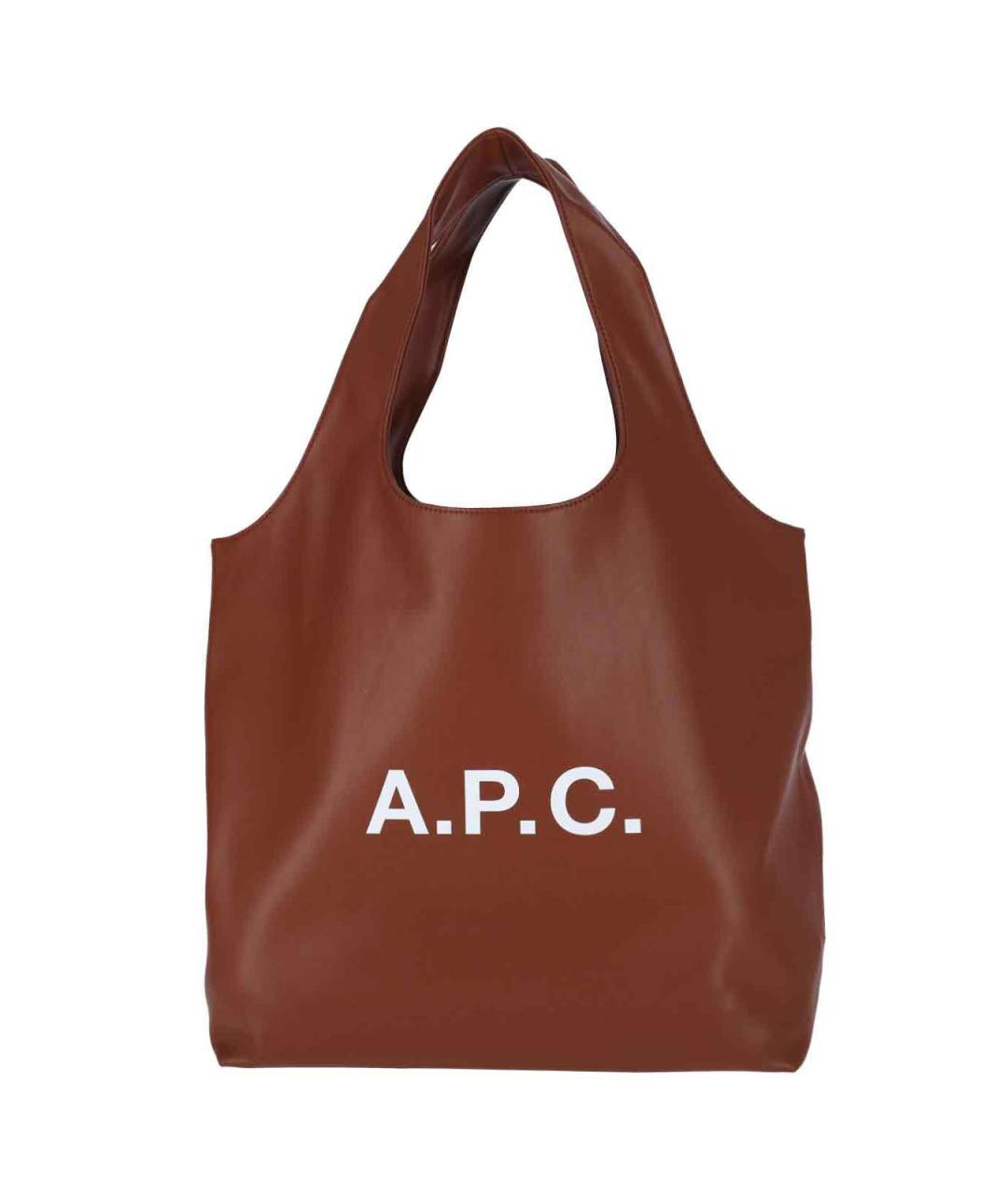 A.P.C. Коричневая сумка тоут из искусственной кожи, фото 1