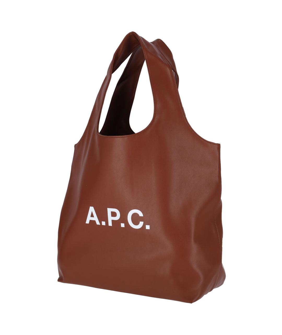 A.P.C. Коричневая сумка тоут из искусственной кожи, фото 2