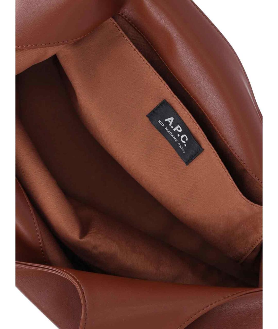 A.P.C. Коричневая сумка тоут из искусственной кожи, фото 4