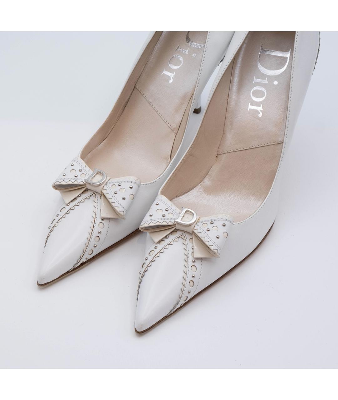CHRISTIAN DIOR Белые кожаные туфли, фото 3