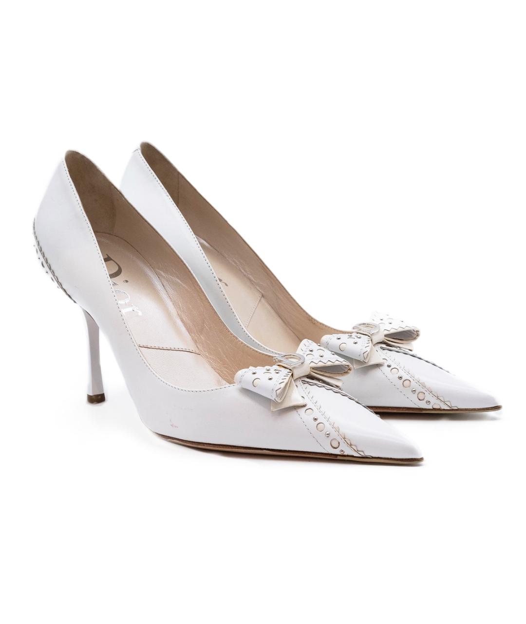 CHRISTIAN DIOR Белые кожаные туфли, фото 2