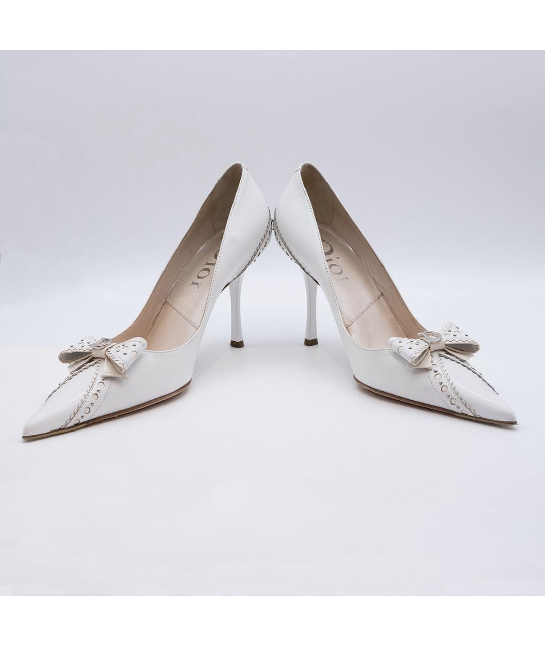 CHRISTIAN DIOR Белые кожаные туфли, фото 4