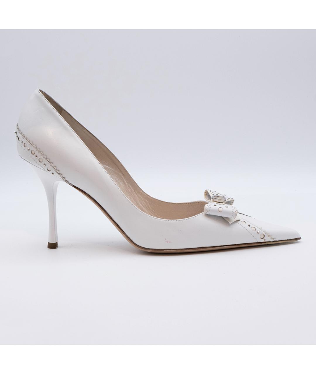 CHRISTIAN DIOR Белые кожаные туфли, фото 6