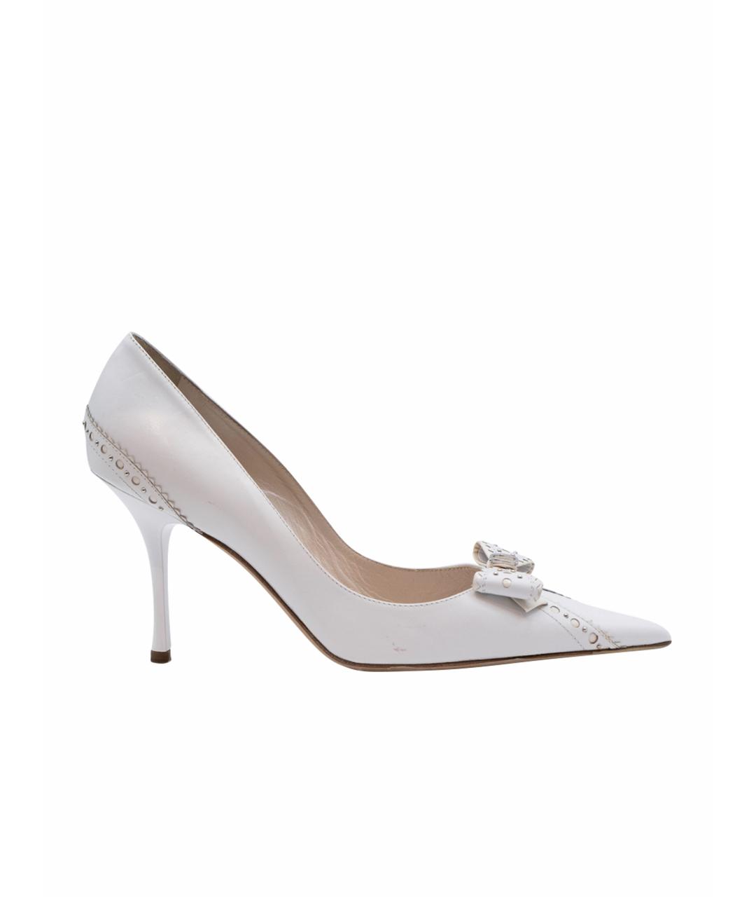 CHRISTIAN DIOR Белые кожаные туфли, фото 1