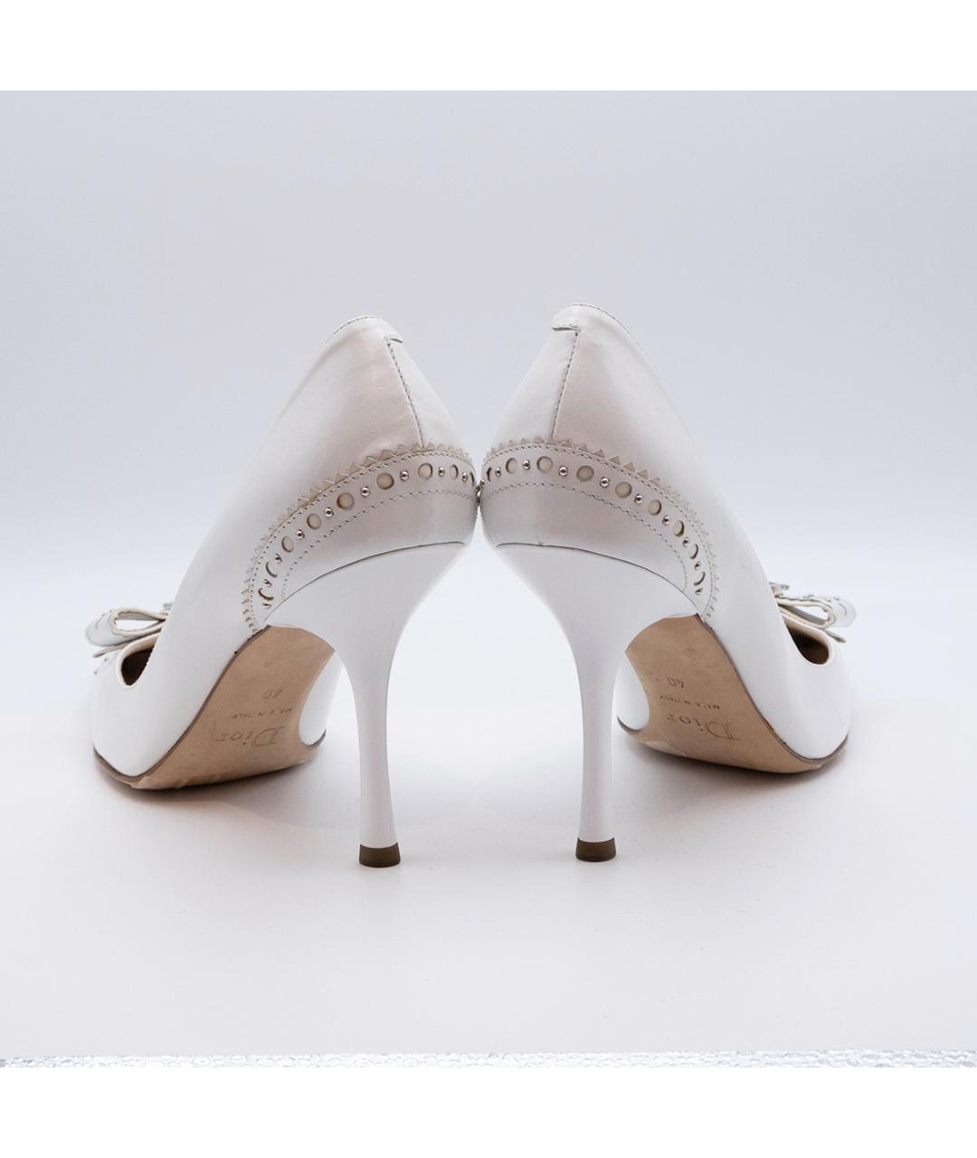 CHRISTIAN DIOR Белые кожаные туфли, фото 5