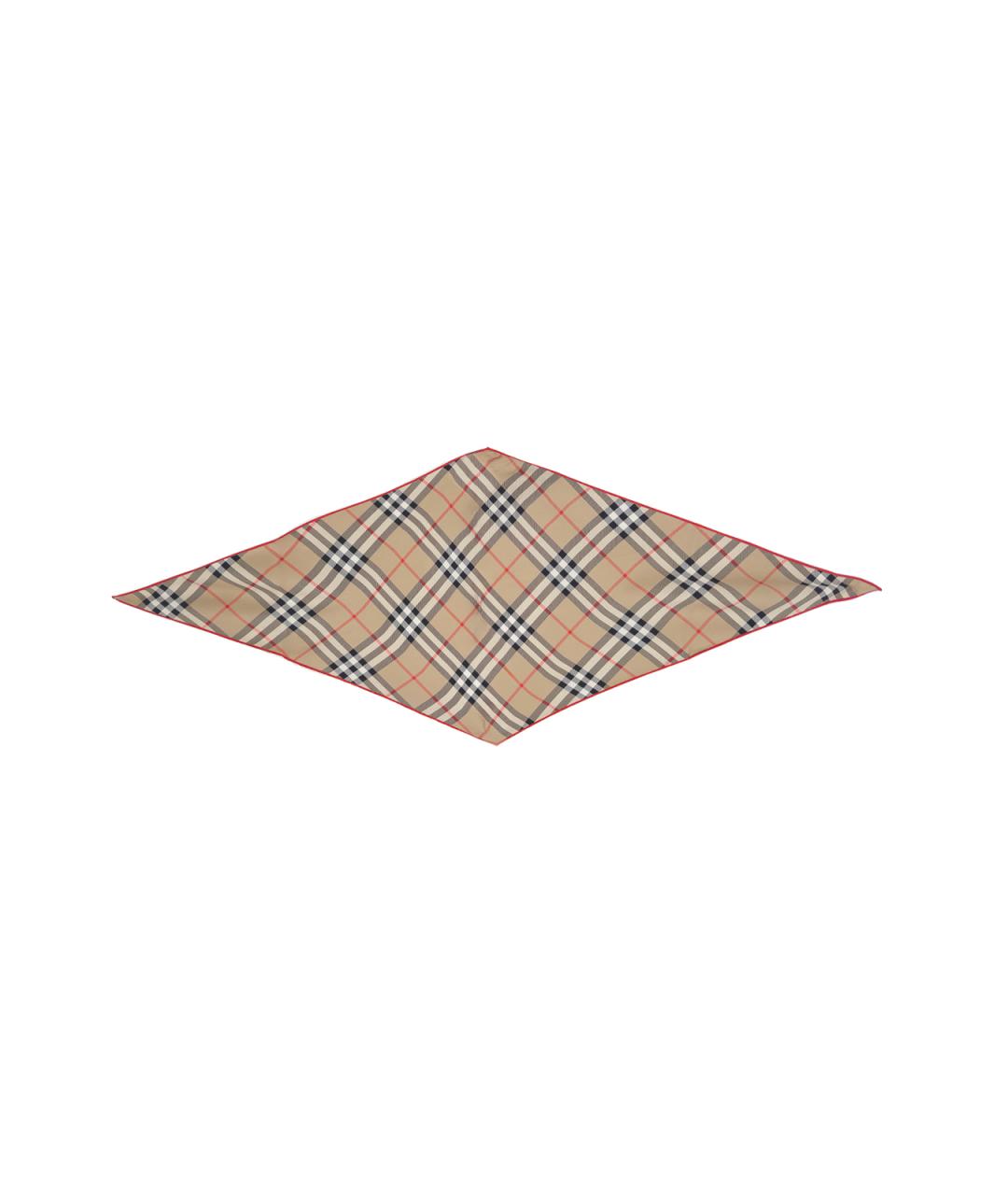 BURBERRY Бежевый шелковый шарф, фото 1