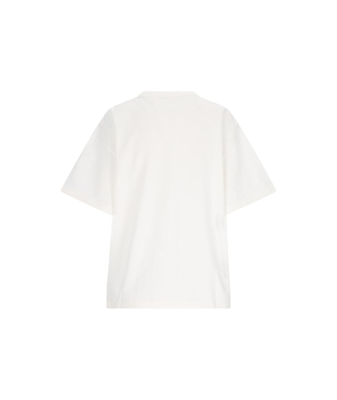 JIL SANDER Белая хлопковая футболка, фото 2