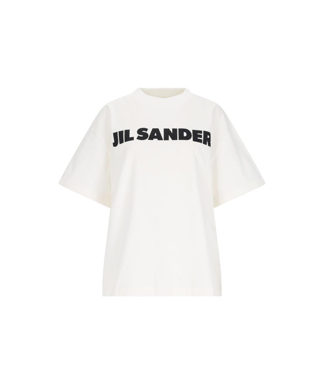 JIL SANDER Белая хлопковая футболка, фото 1