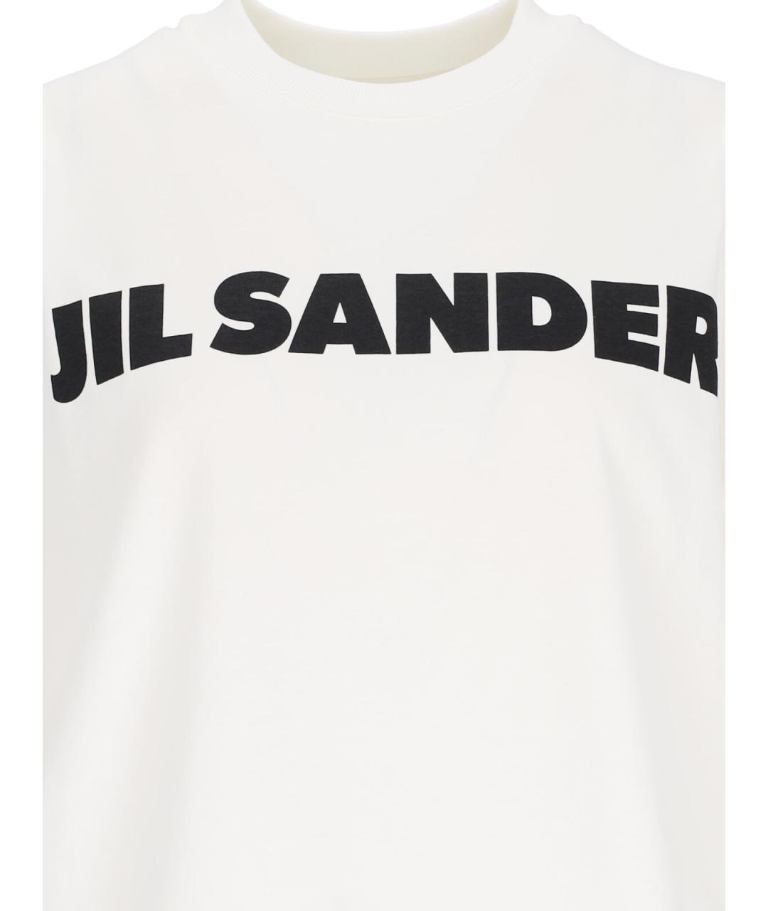 JIL SANDER Белая хлопковая футболка, фото 3