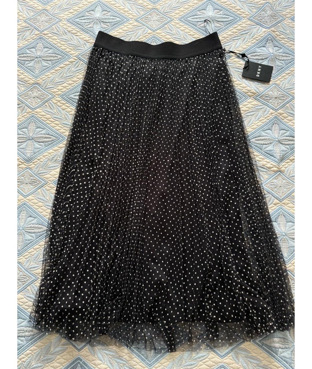 DKNY Черная полиэстеровая юбка миди, фото 7