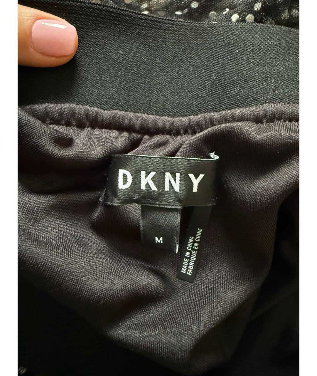 DKNY Черная полиэстеровая юбка миди, фото 3