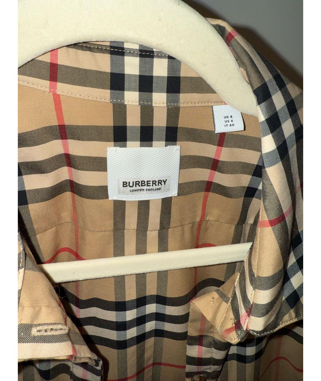 BURBERRY Бежевая хлопковая рубашка, фото 3