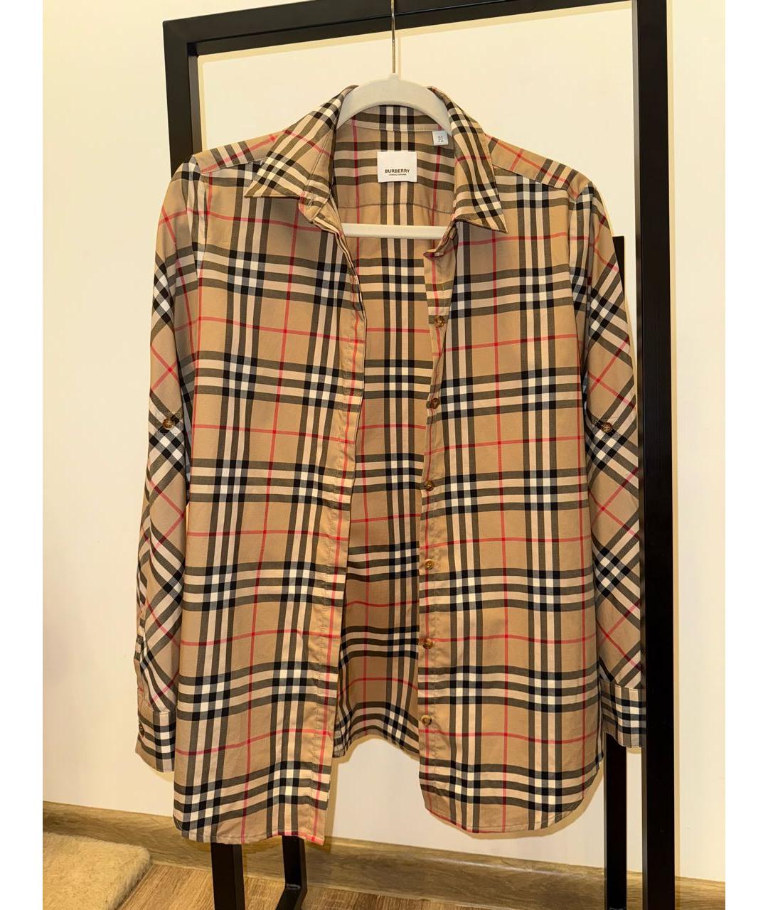BURBERRY Бежевая хлопковая рубашка, фото 7