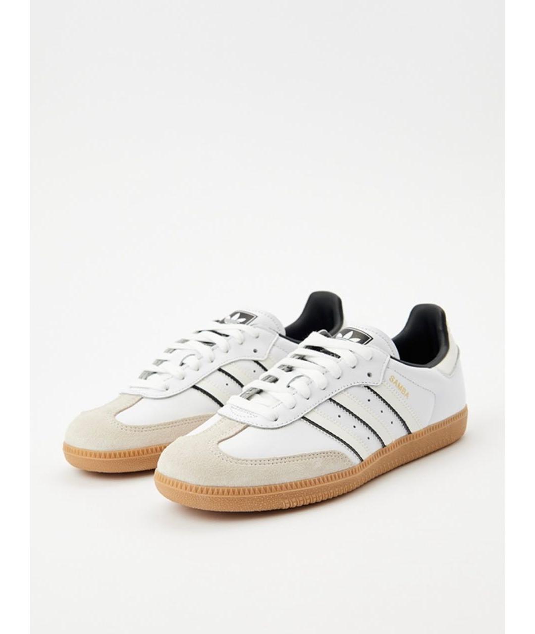 ADIDAS Белые кожаные кеды, фото 2