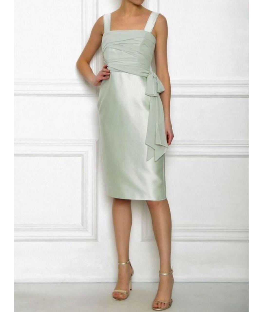 MAX MARA Зеленые хлопковое коктейльное платье, фото 7
