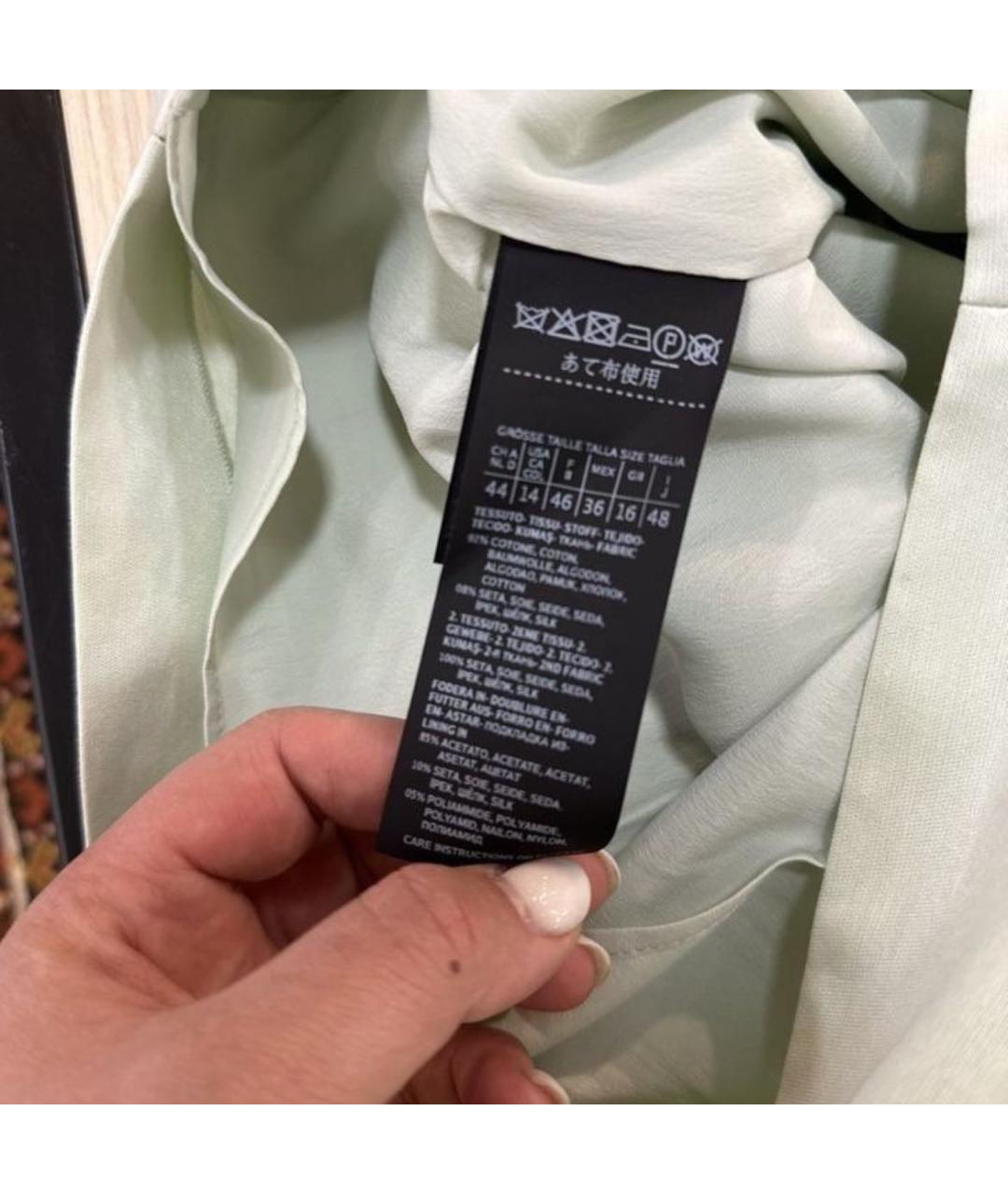MAX MARA Зеленые хлопковое коктейльное платье, фото 3