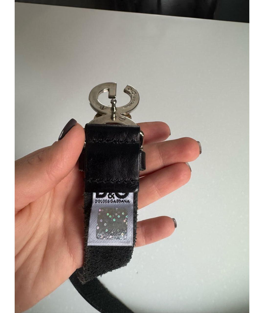 DOLCE&GABBANA Черный кожаный ремень, фото 4