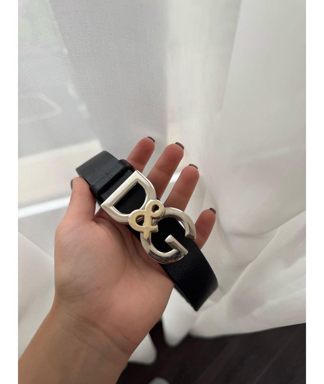 DOLCE&GABBANA Черный кожаный ремень, фото 6