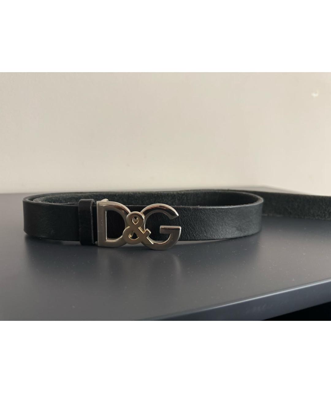 DOLCE&GABBANA Черный кожаный ремень, фото 7