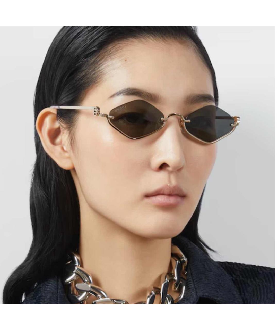 GUCCI Черные металлические солнцезащитные очки, фото 4