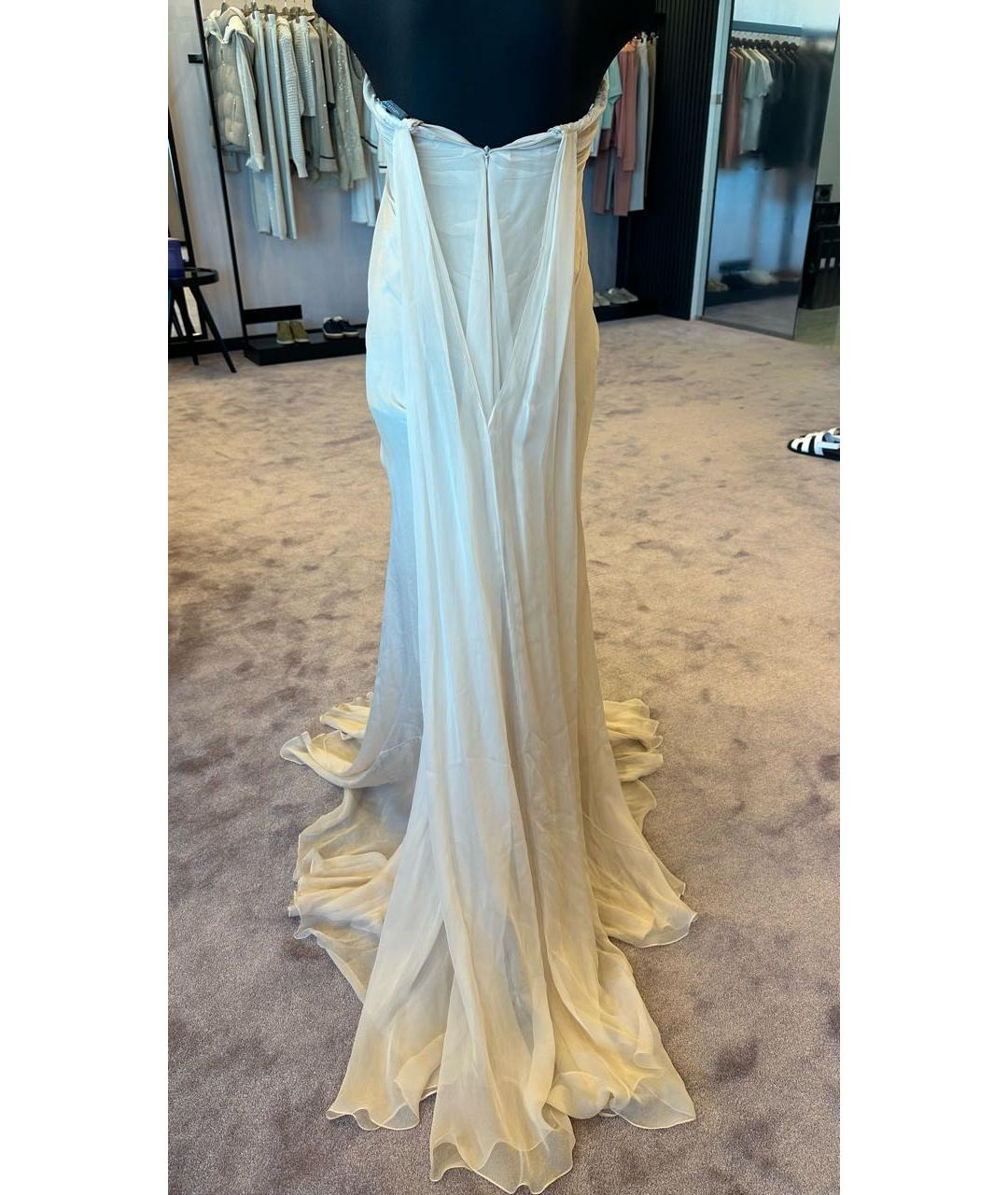 ALEXANDER MCQUEEN Бежевое шелковое вечернее платье, фото 2