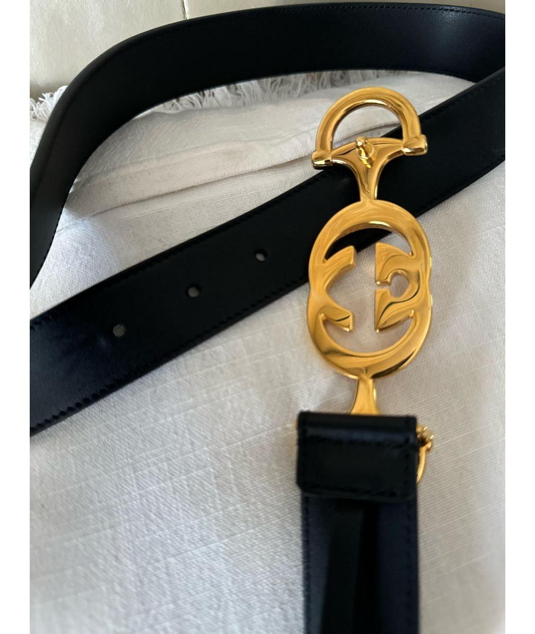GUCCI Черный кожаный ремень, фото 5