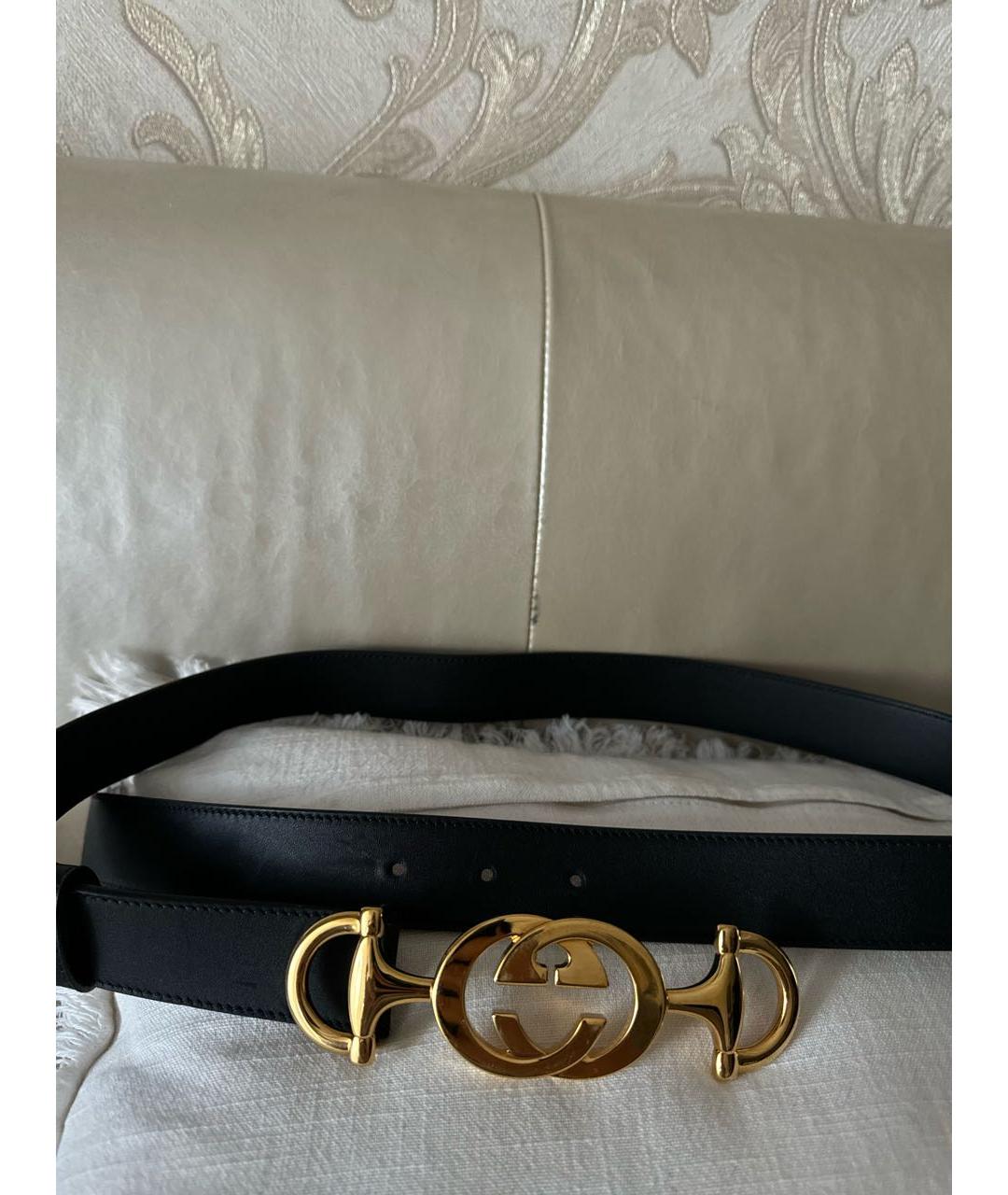 GUCCI Черный кожаный ремень, фото 4