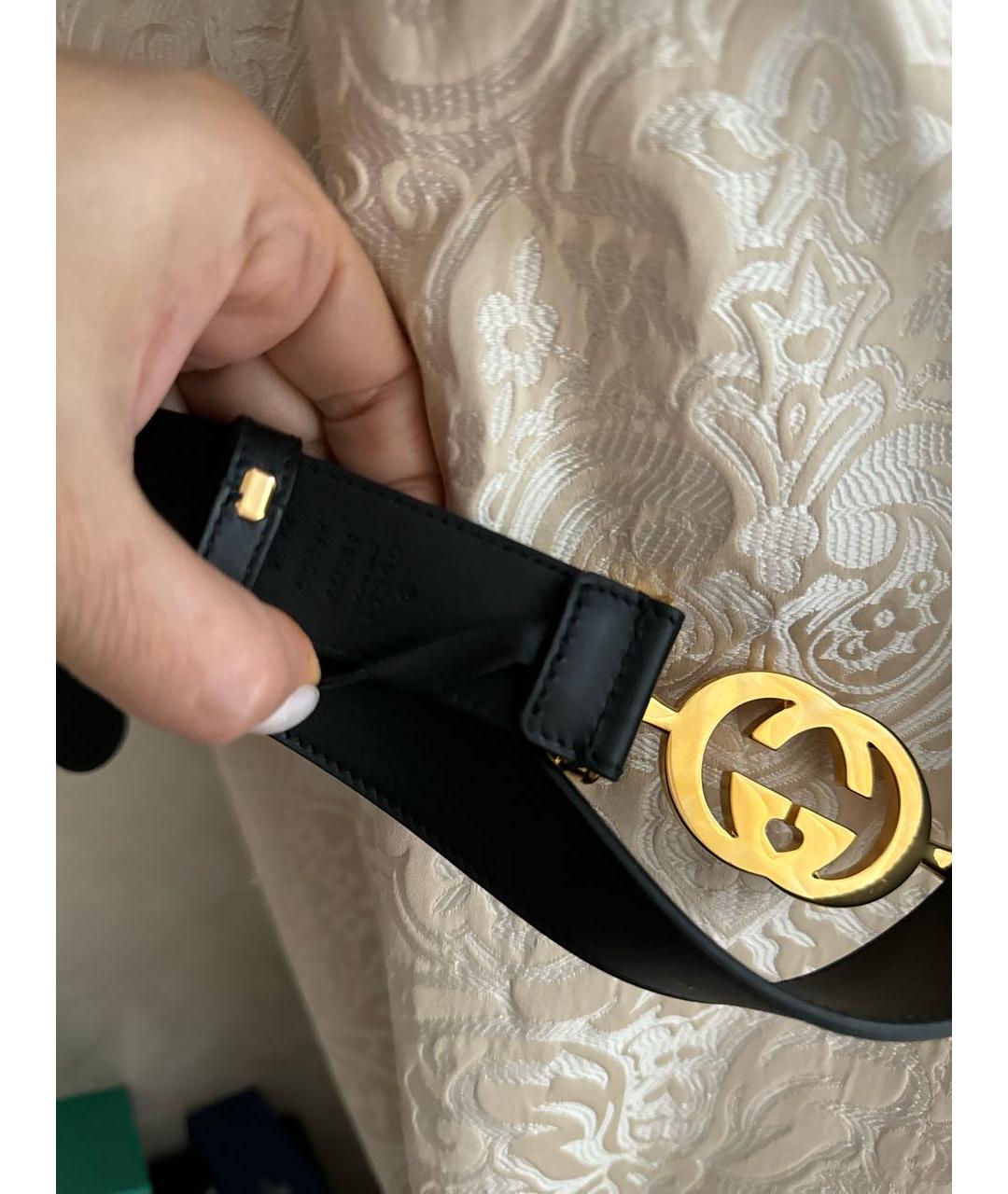 GUCCI Черный кожаный ремень, фото 3