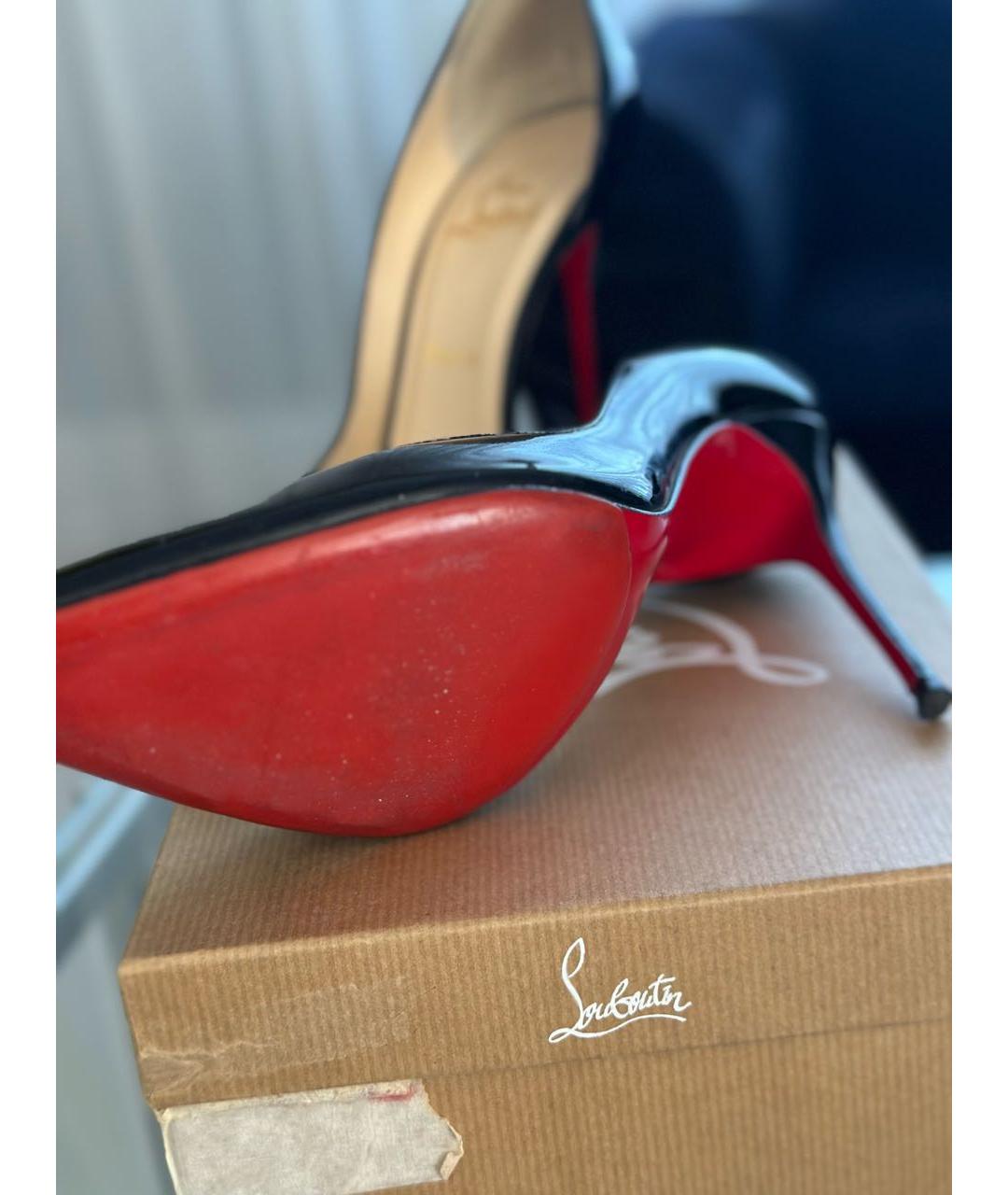 CHRISTIAN LOUBOUTIN Черные кожаные туфли, фото 3