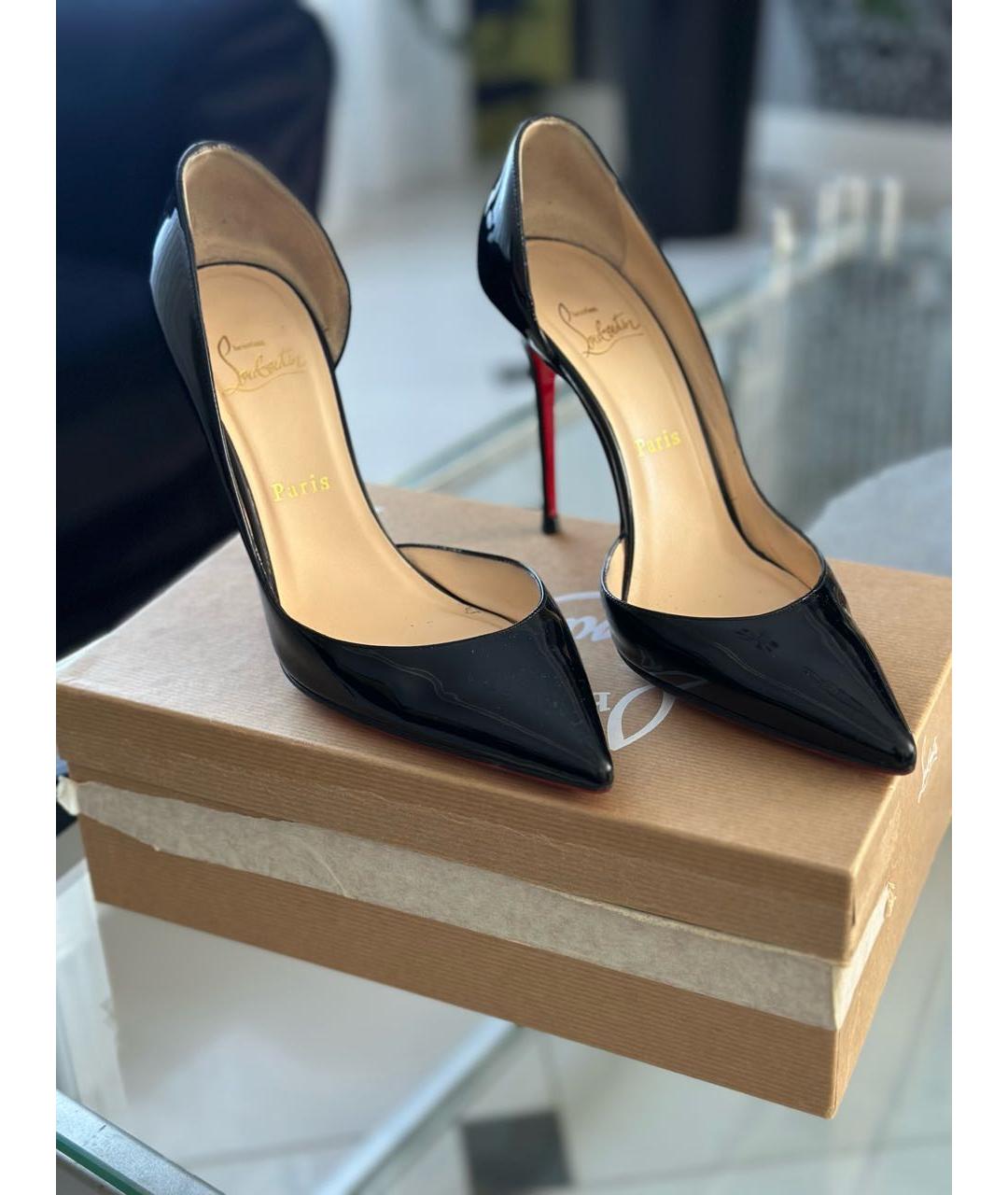 CHRISTIAN LOUBOUTIN Черные кожаные туфли, фото 4