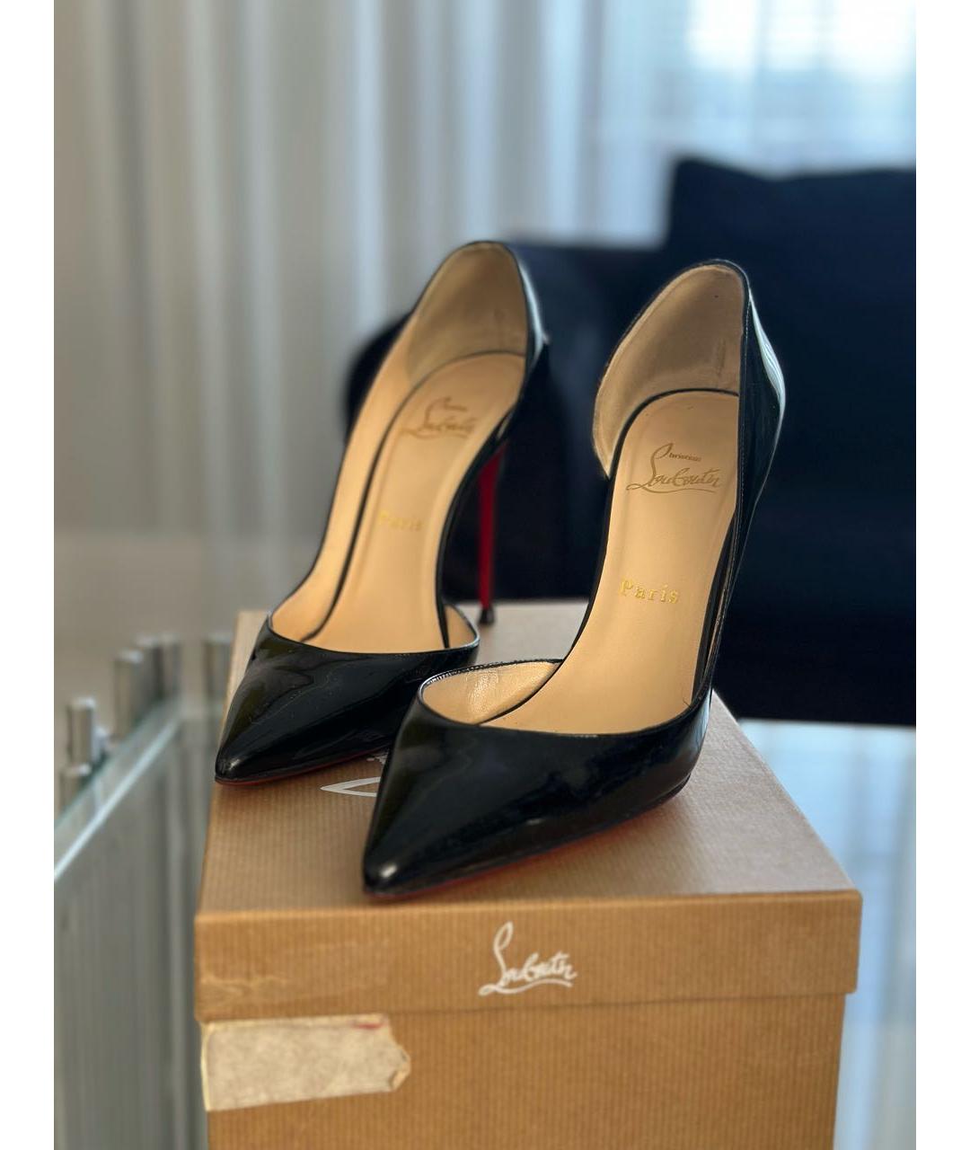 CHRISTIAN LOUBOUTIN Черные кожаные туфли, фото 2