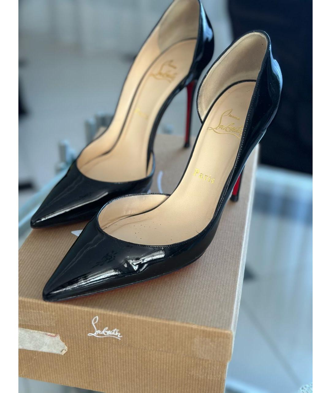 CHRISTIAN LOUBOUTIN Черные кожаные туфли, фото 5