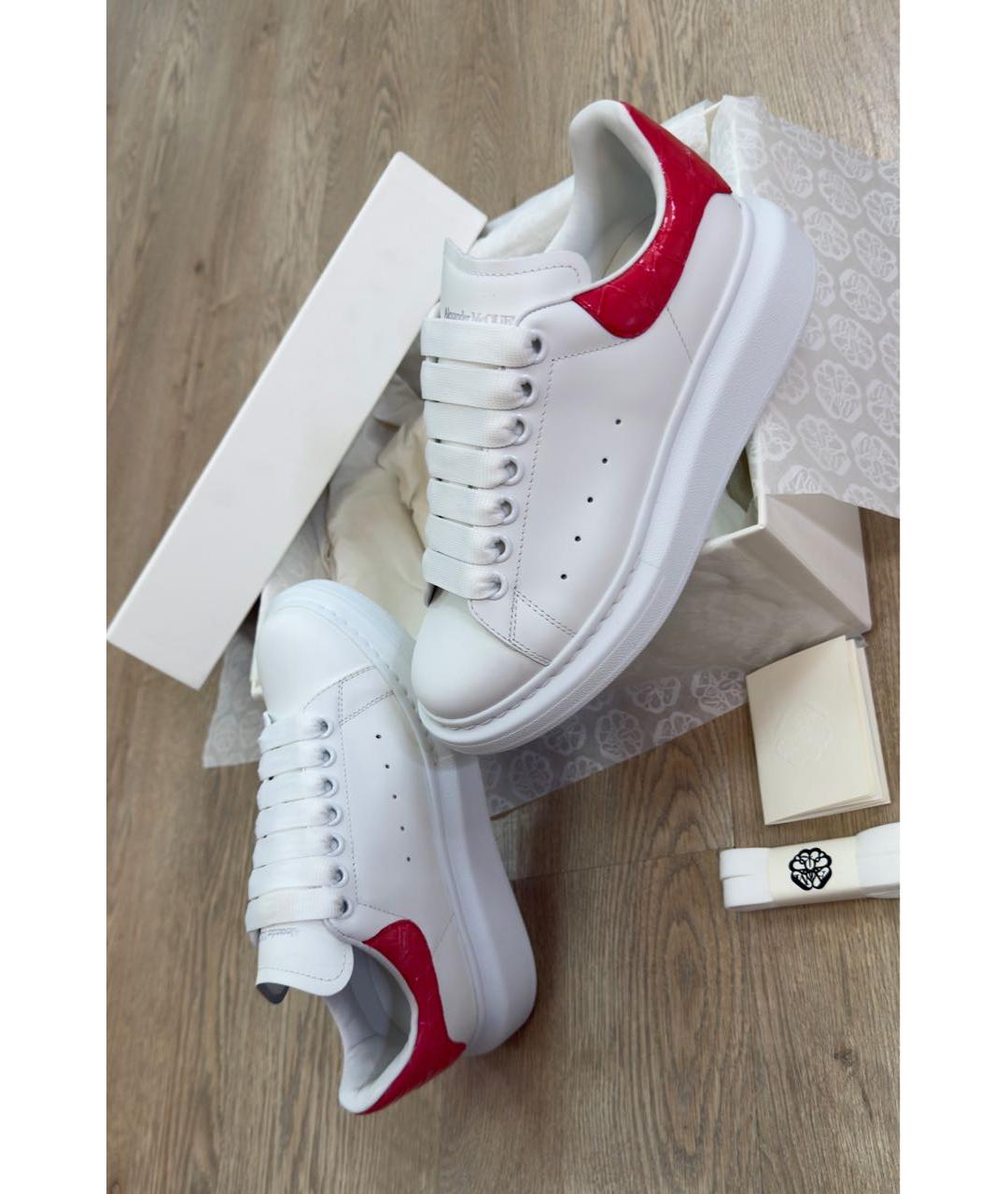 ALEXANDER MCQUEEN Белые кожаные кроссовки, фото 5