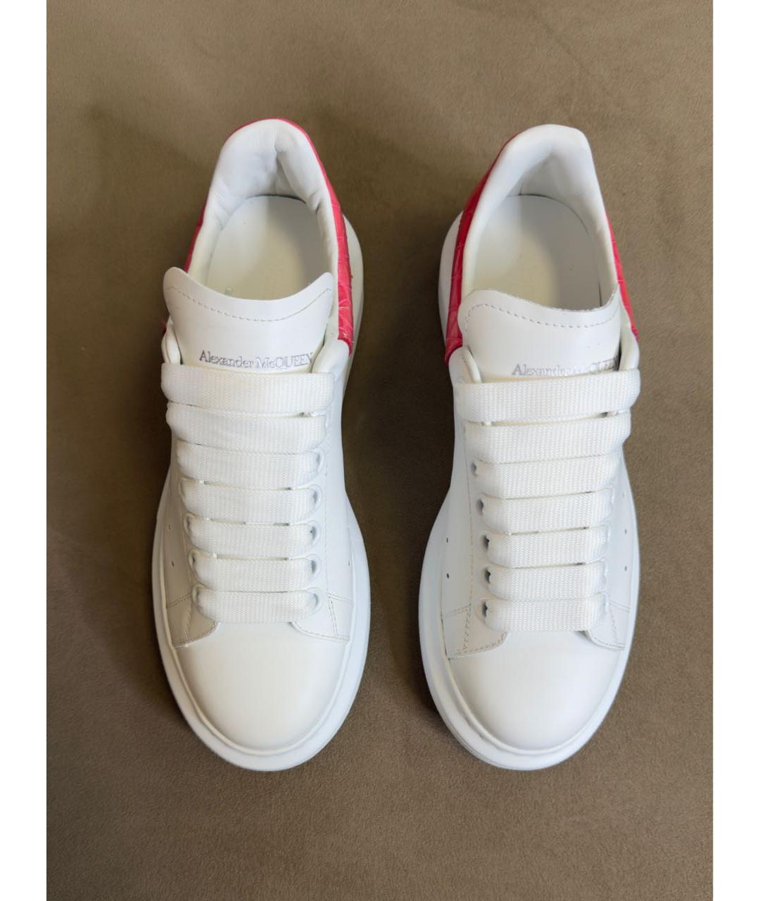 ALEXANDER MCQUEEN Белые кожаные кроссовки, фото 2