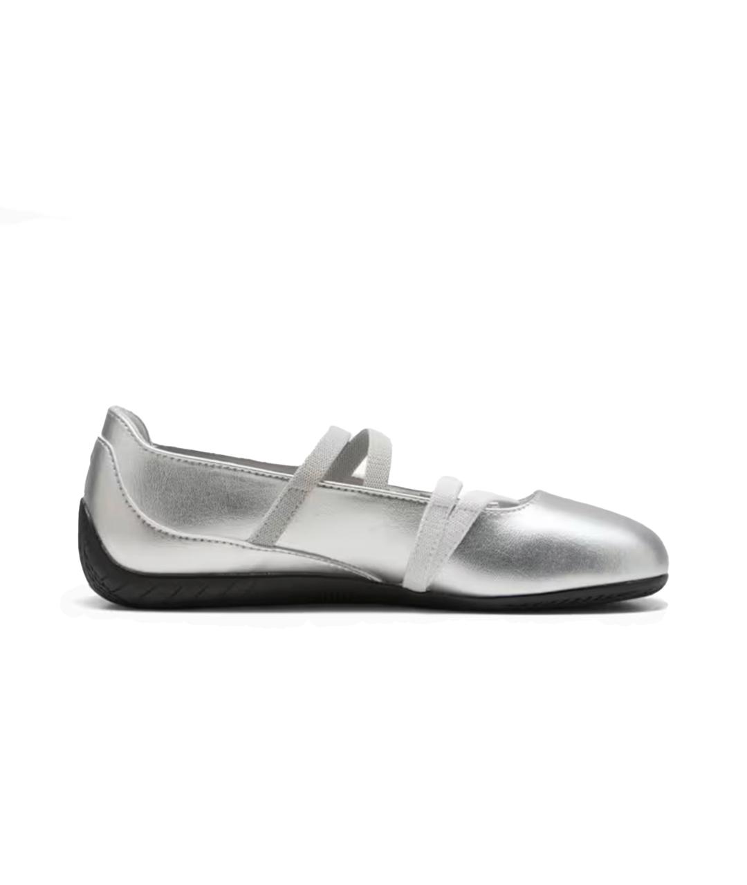 PUMA Серебряные балетки из искусственной кожи, фото 5