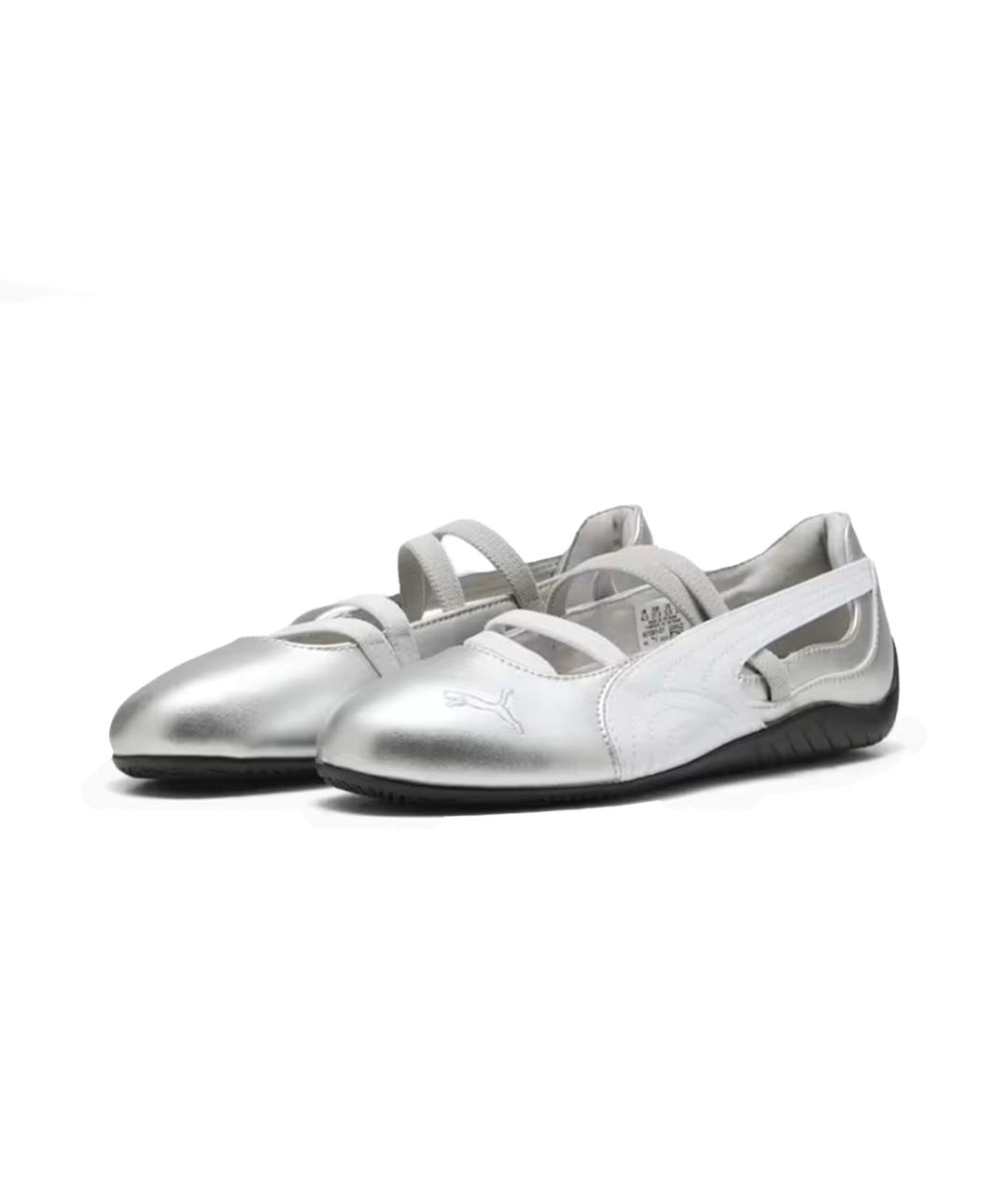 PUMA Серебряные балетки из искусственной кожи, фото 2