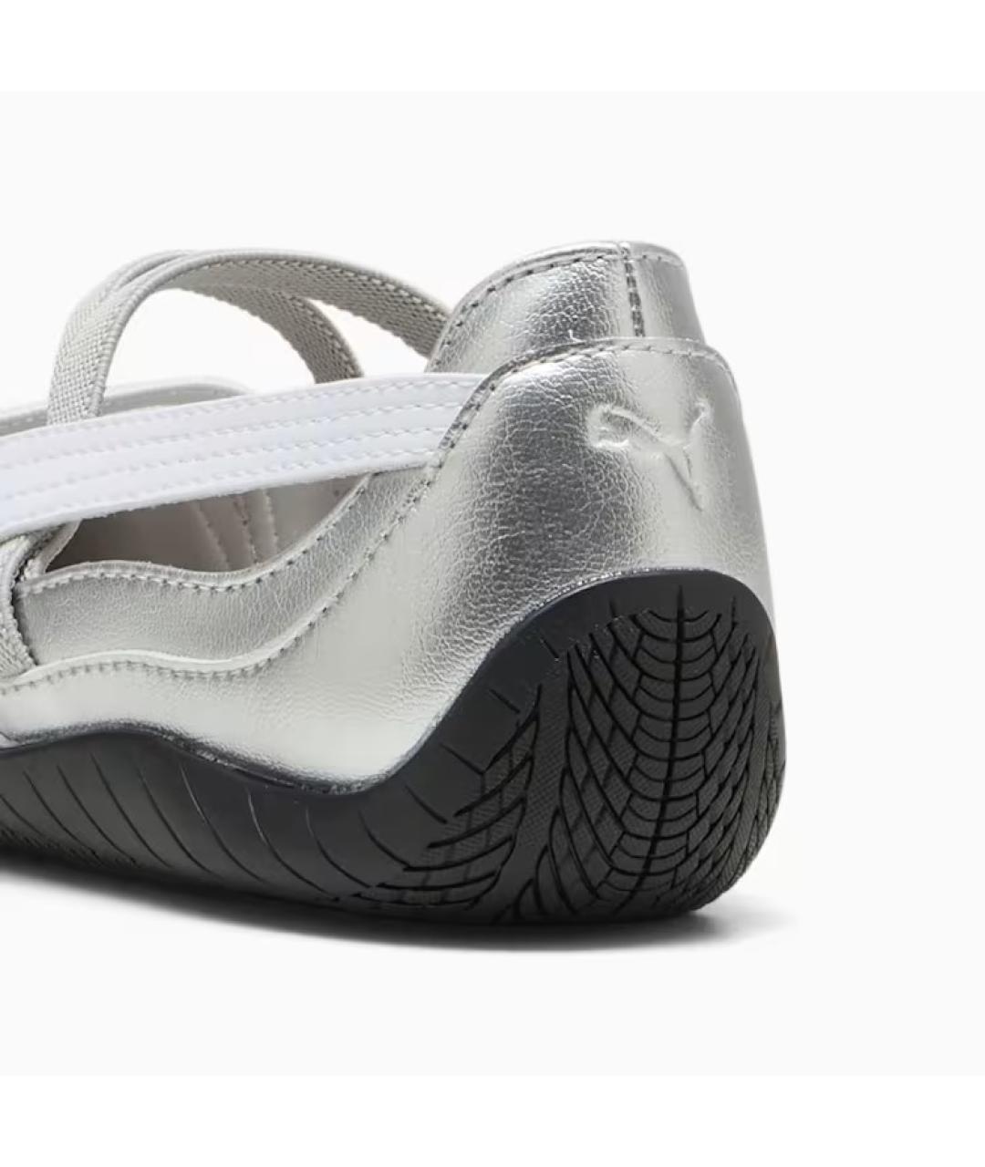 PUMA Серебряные балетки из искусственной кожи, фото 4