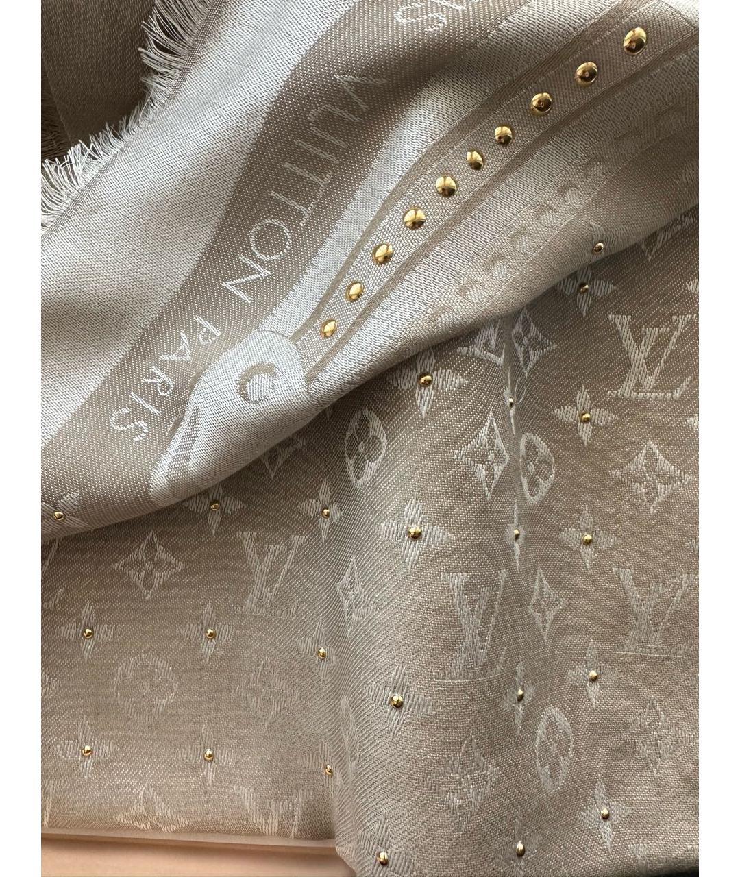 LOUIS VUITTON Бежевый платок, фото 2